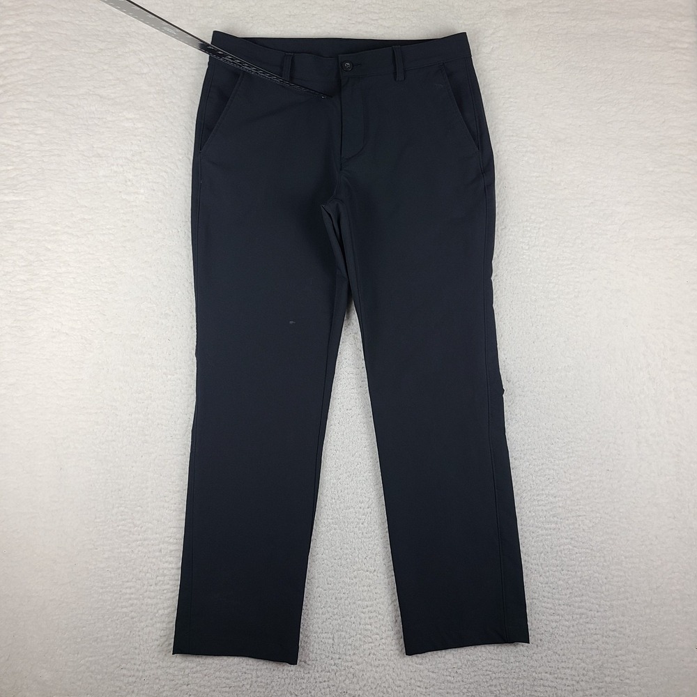 Under Armour Pants Mens 34x30 Black Straight Leg Performance Preppy Tech Golf *